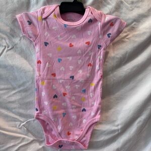 2 Bodysuit Bundle-‎ Pink with colorful heart bodysuits.